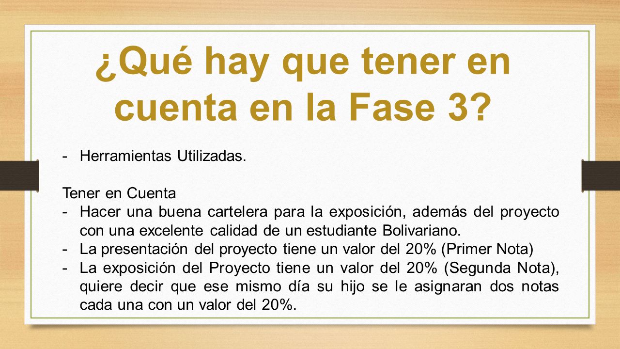 ¿Qué hay que tener en cuenta en la Fase 3