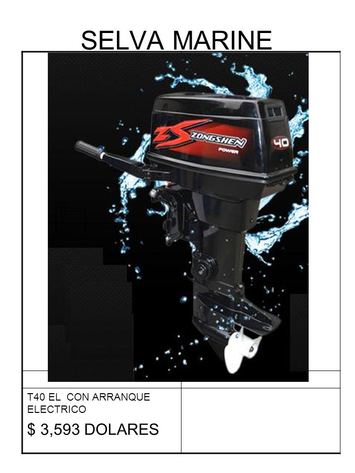 SELVA MARINE T40 EL CON ARRANQUE ELECTRICO $ 3,593 DOLARES