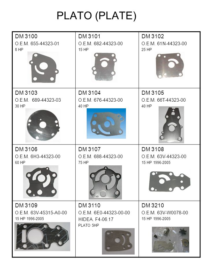 PLATO (PLATE) DM 3100 DM 3101 DM 3102 DM 3103 DM 3104 DM 3105 DM 3106