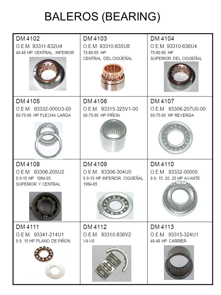 BALEROS (BEARING) DM 4102 DM 4103 DM 4104 DM 4105 DM 4106 DM 4107