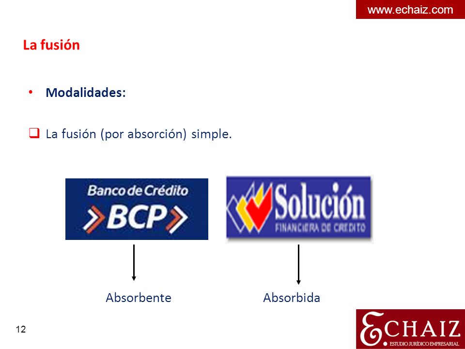 La fusión Modalidades: La fusión (por absorción) simple.