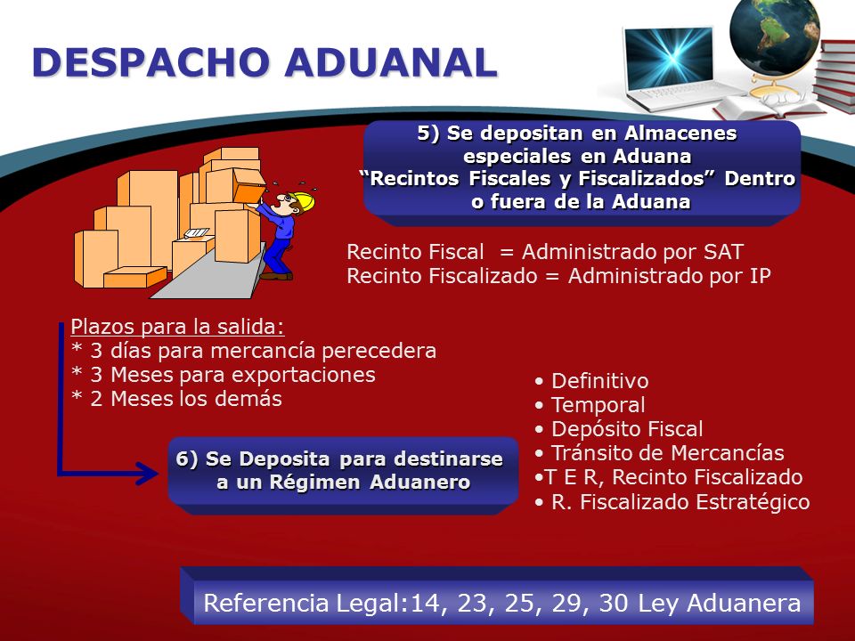 5) Se depositan en Almacenes Recintos Fiscales y Fiscalizados Dentro