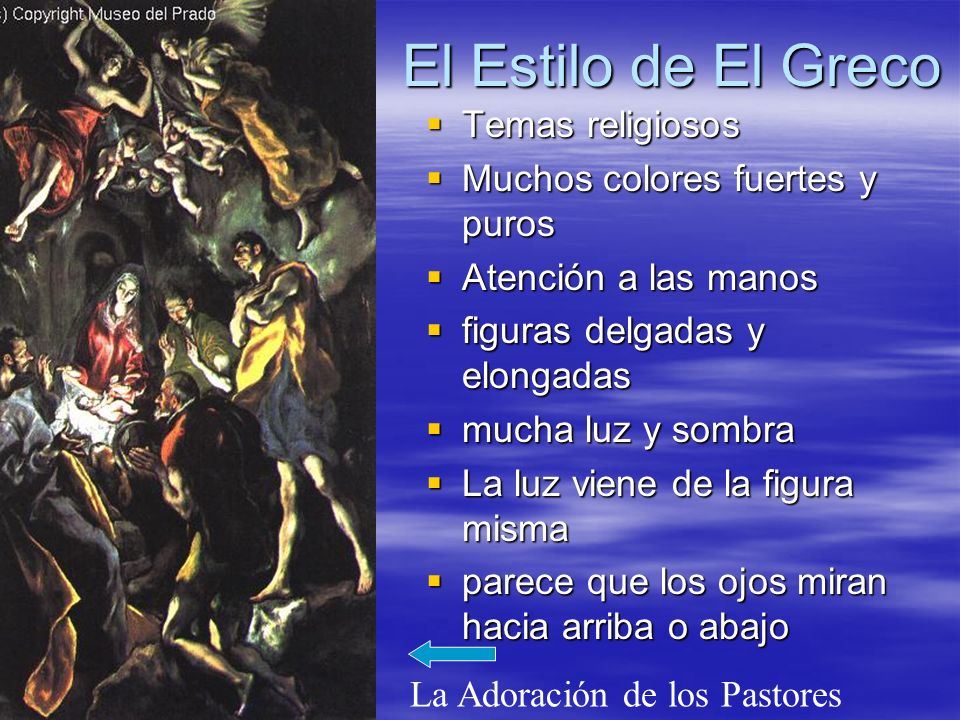 El Estilo de El Greco Temas religiosos Muchos colores fuertes y puros