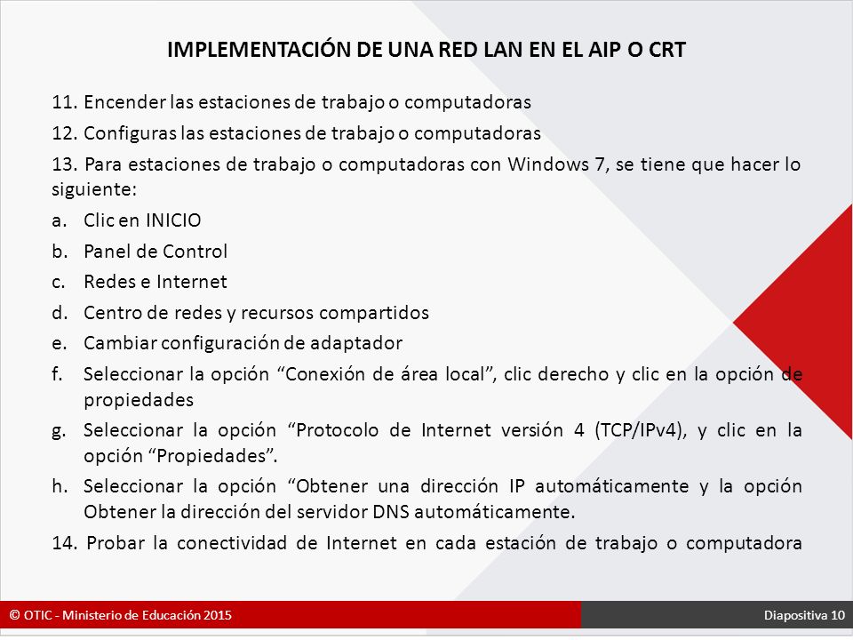 IMPLEMENTACIÓN DE UNA RED LAN EN EL AIP O CRT
