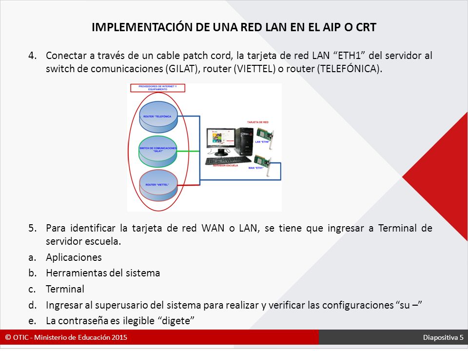 IMPLEMENTACIÓN DE UNA RED LAN EN EL AIP O CRT