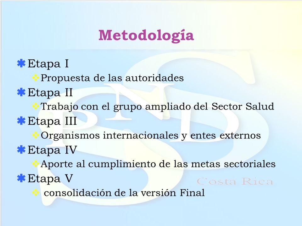 Metodología Etapa I Etapa II Etapa III Etapa IV Etapa V