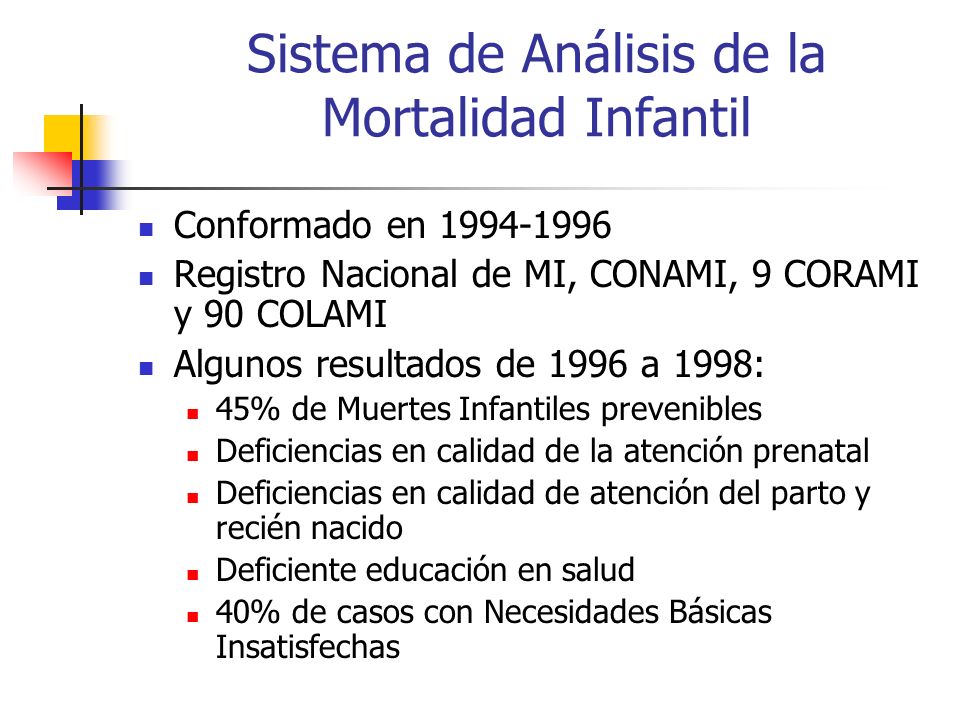 Sistema de Análisis de la Mortalidad Infantil