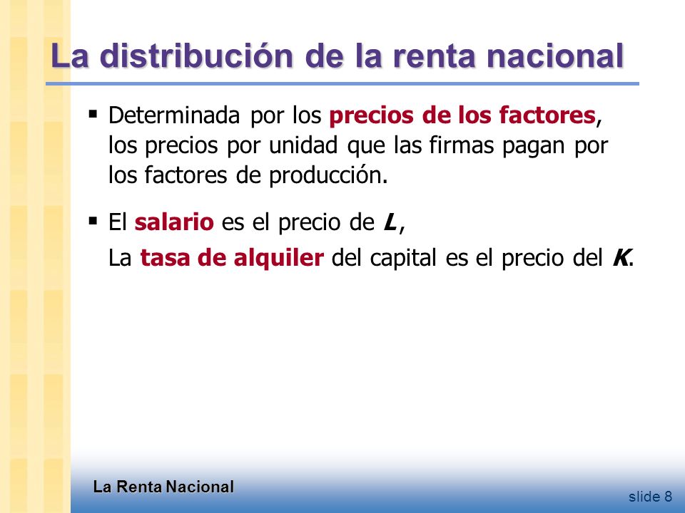 Notación W = salario nominal R = tasa de alquiler nominal