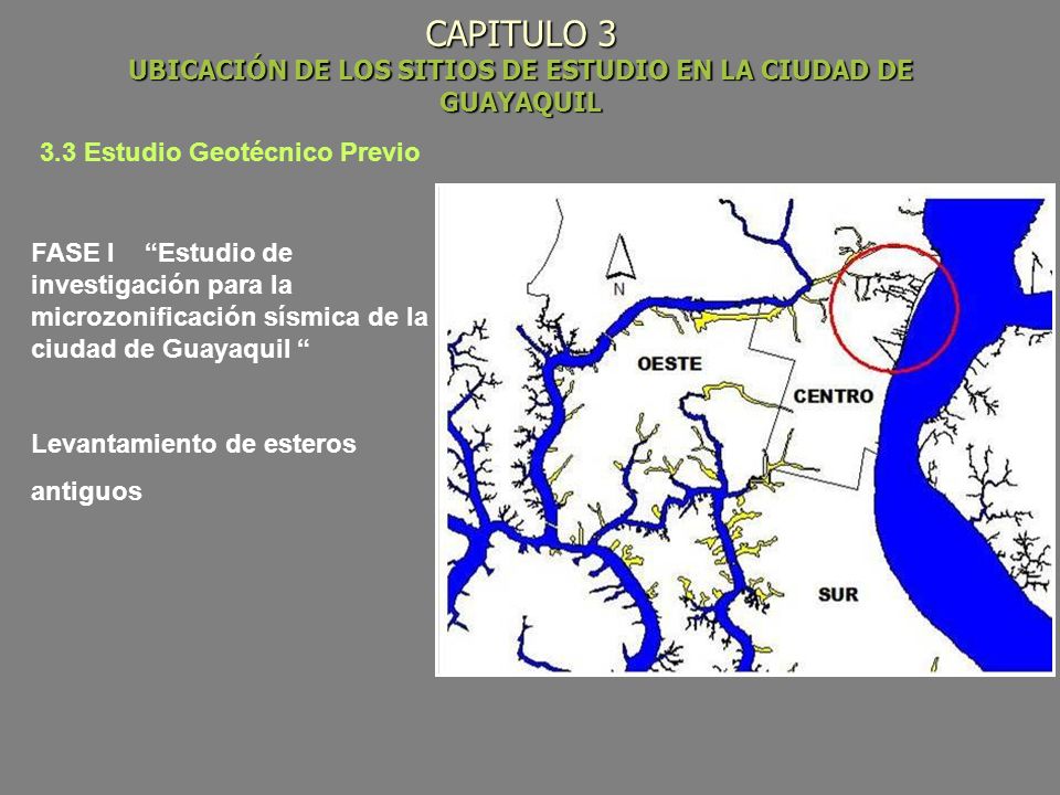 CAPITULO 3 UBICACIÓN DE LOS SITIOS DE ESTUDIO EN LA CIUDAD DE GUAYAQUIL
