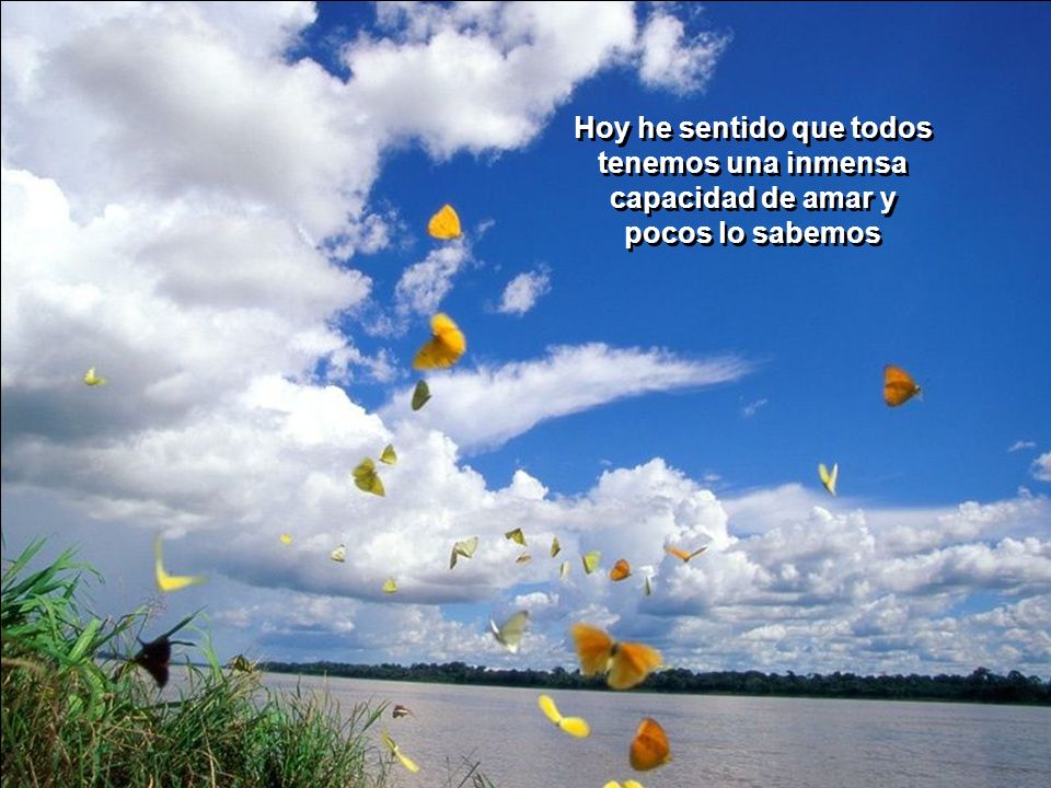 Hoy he sentido que todos tenemos una inmensa capacidad de amar y pocos lo sabemos