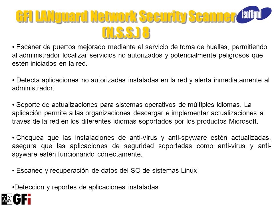 GFI LANguard Network Security Scanner (N.S.S.) 8