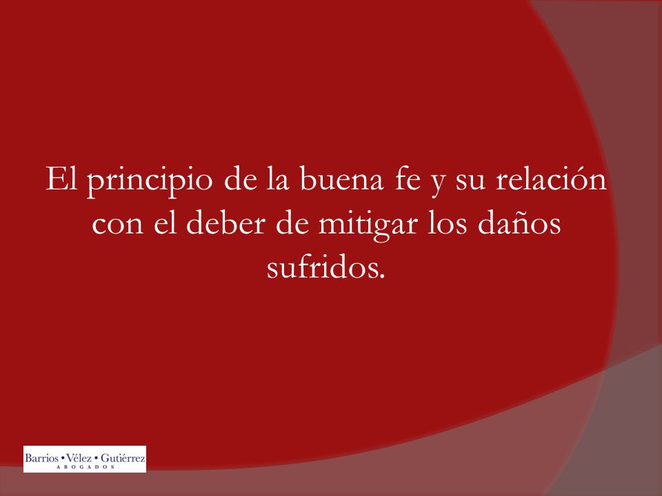 El principio de la buena fe y su relación con el deber de mitigar los daños sufridos.