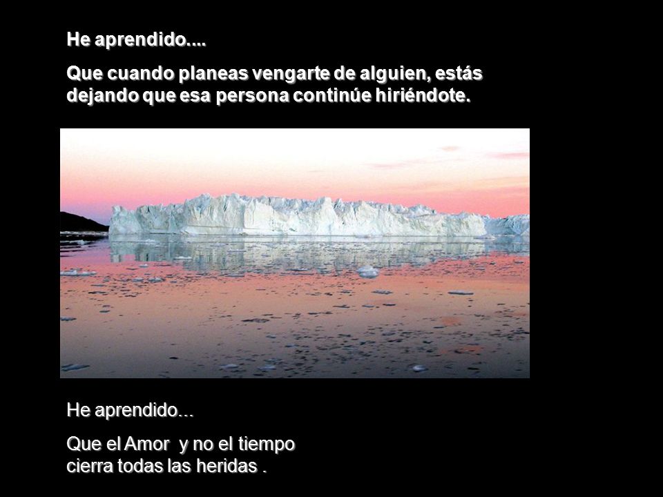 He aprendido.... Que cuando planeas vengarte de alguien, estás dejando que esa persona continúe hiriéndote.