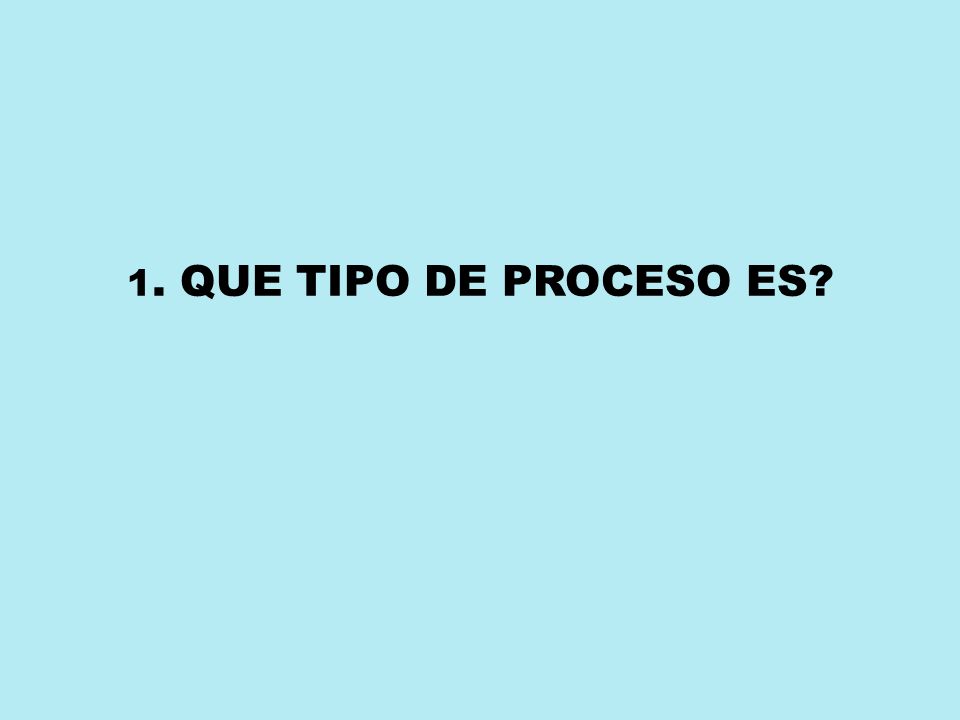 1. QUE TIPO DE PROCESO ES