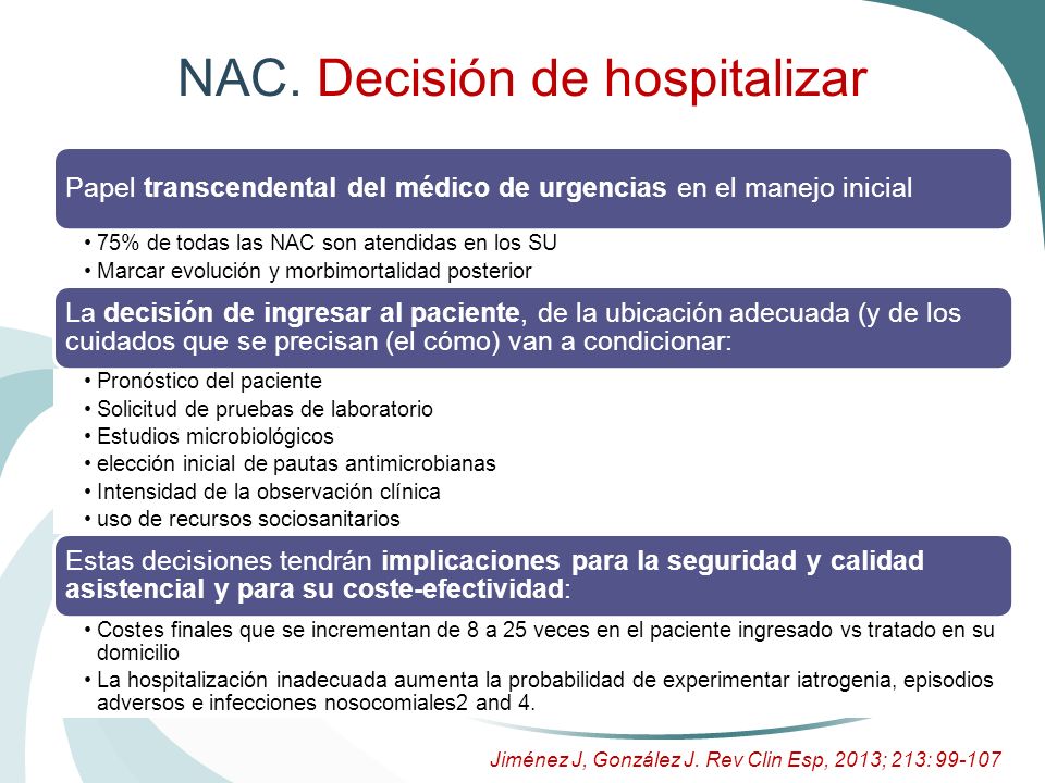 NAC. Decisión de hospitalizar
