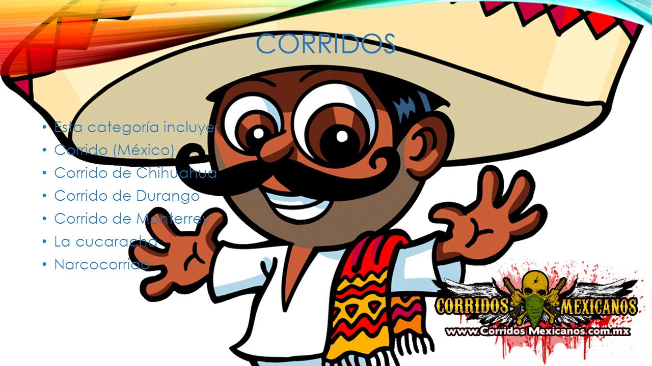 Corridos Esta categoría incluye: Corrido (México) Corrido de Chihuahua