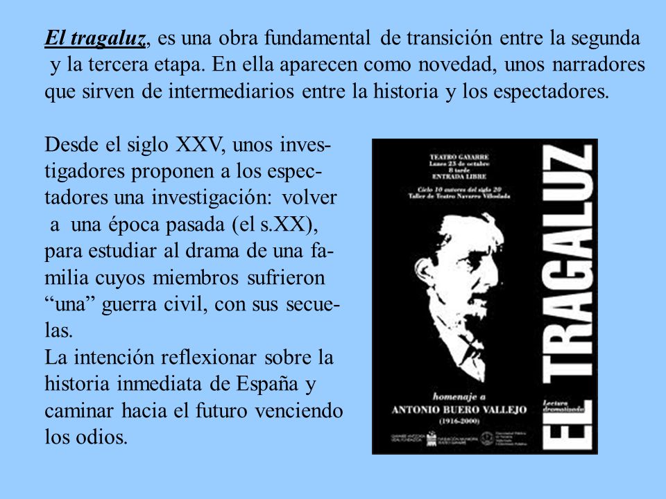 El tragaluz, es una obra fundamental de transición entre la segunda
