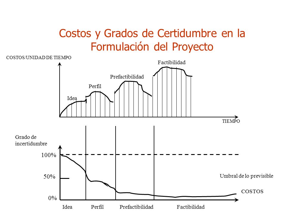 Costos y Grados de Certidumbre en la Formulación del Proyecto