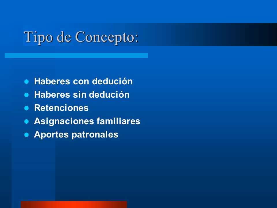 Tipo de Concepto: Haberes con dedución Haberes sin dedución