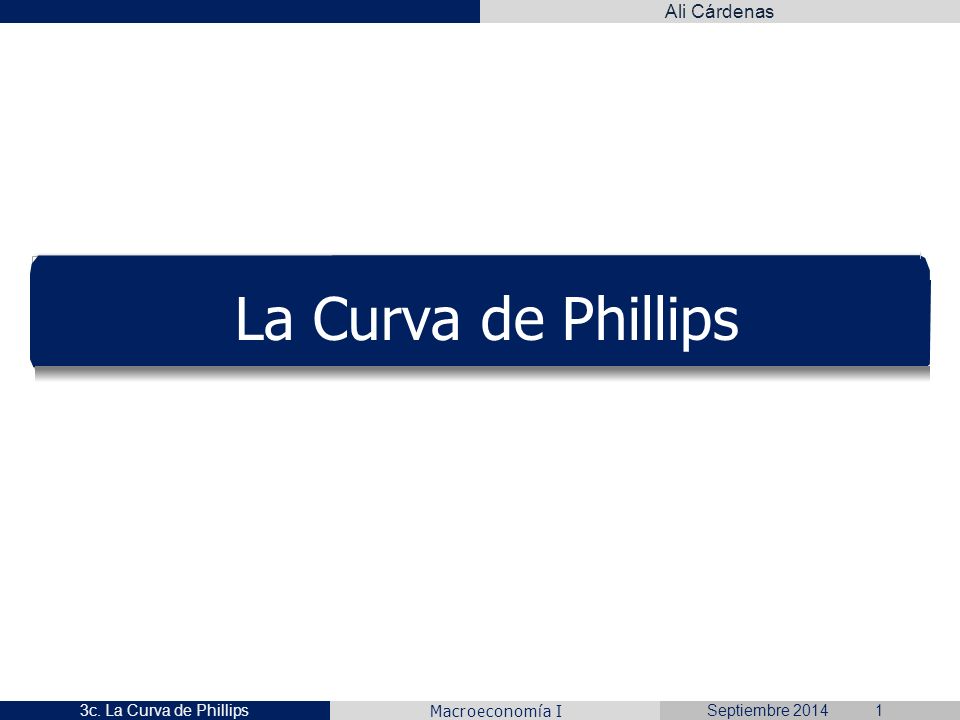 La Curva de Phillips 3c. La Curva de Phillips Septiembre 2014