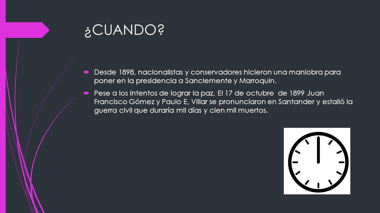 ¿CUANDO Desde 1898, nacionalistas y conservadores hicieron una maniobra para poner en la presidencia a Sanclemente y Marroquin.
