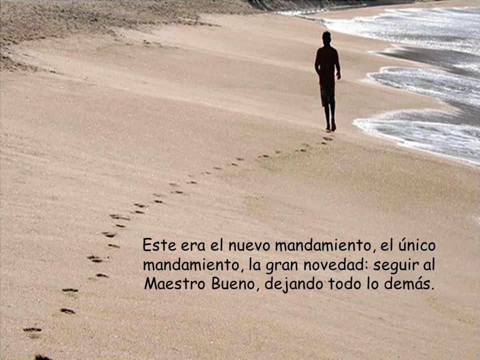 Este era el nuevo mandamiento, el único mandamiento, la gran novedad: seguir al Maestro Bueno, dejando todo lo demás.