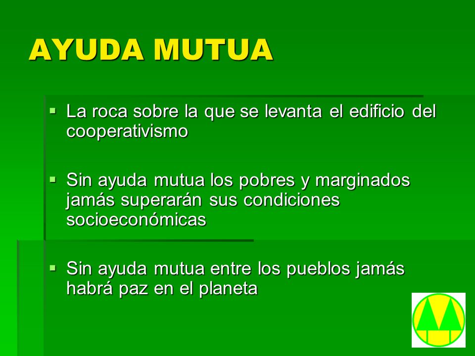 AYUDA MUTUA La roca sobre la que se levanta el edificio del cooperativismo.