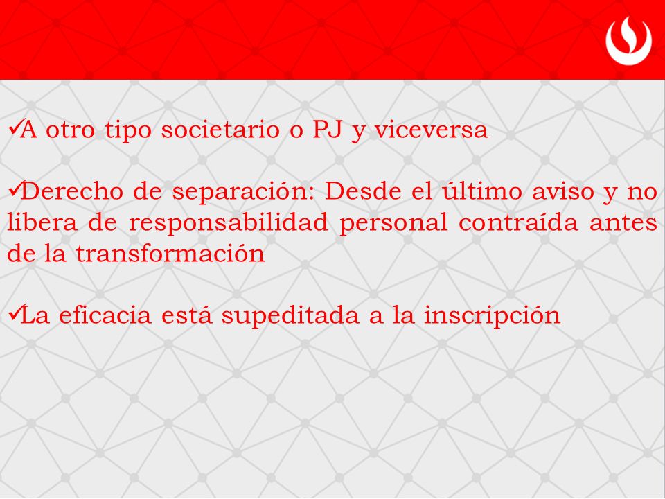 A otro tipo societario o PJ y viceversa