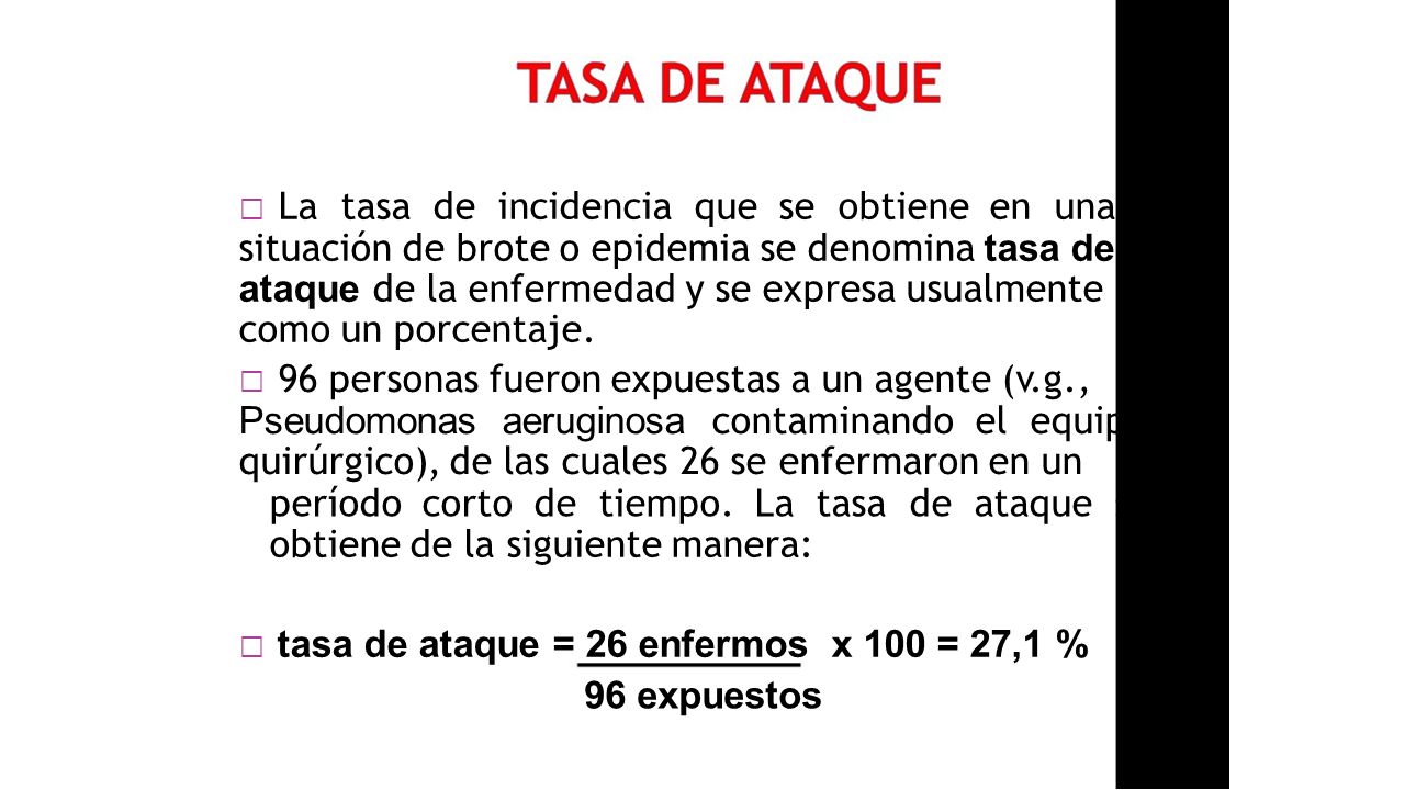 96 expuestos período corto de tiempo. La tasa de ataque se