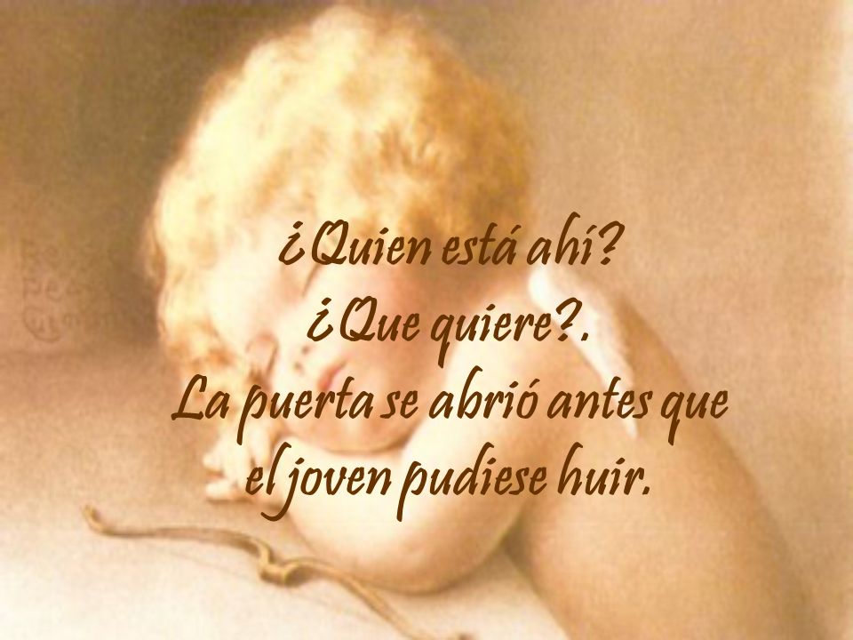 La puerta se abrió antes que el joven pudiese huir.