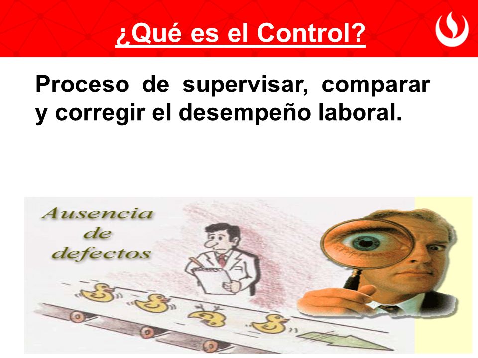 ¿Qué es el Control Proceso de supervisar, comparar y corregir el desempeño laboral.
