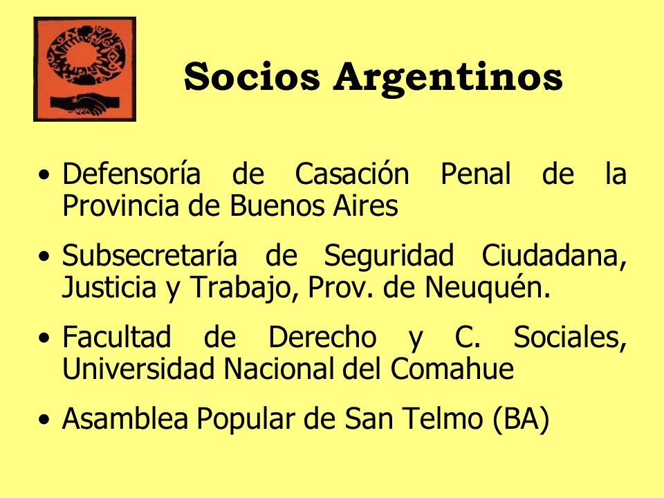 Socios Argentinos Defensoría de Casación Penal de la Provincia de Buenos Aires.