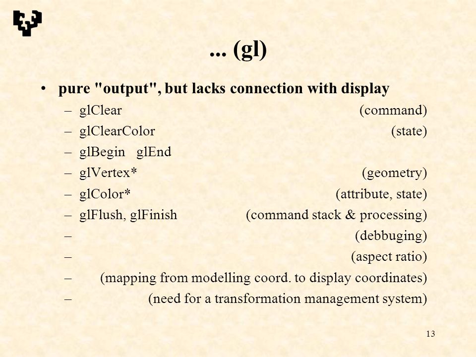 ... (gl) pure output , but lacks connection with display