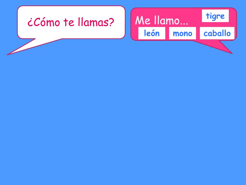 ¿Cómo te llamas Me llamo... tigre león mono caballo Quick Flash