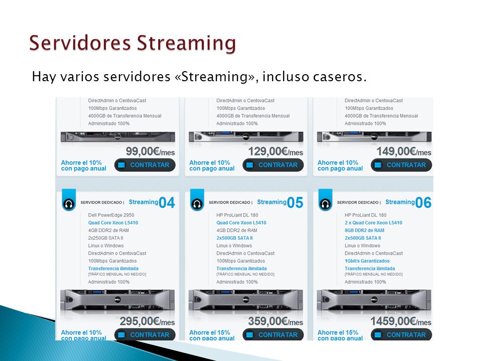 Servidores Streaming Hay varios servidores «Streaming», incluso caseros.