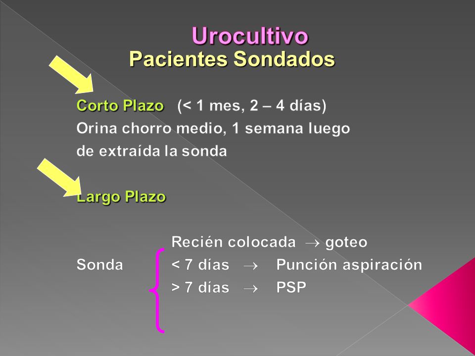 Urocultivo Pacientes Sondados Corto Plazo (< 1 mes, 2 – 4 días)