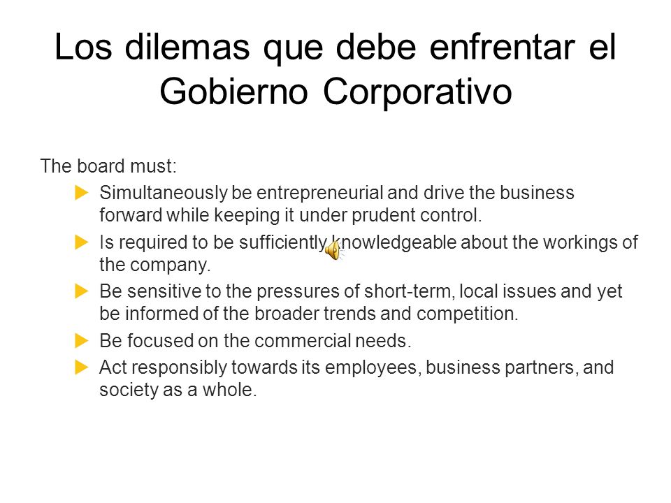 Los dilemas que debe enfrentar el Gobierno Corporativo
