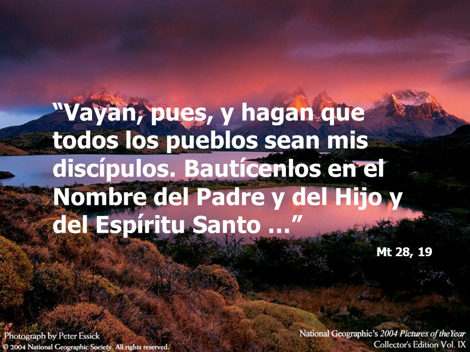 Vayan, pues, y hagan que todos los pueblos sean mis discípulos