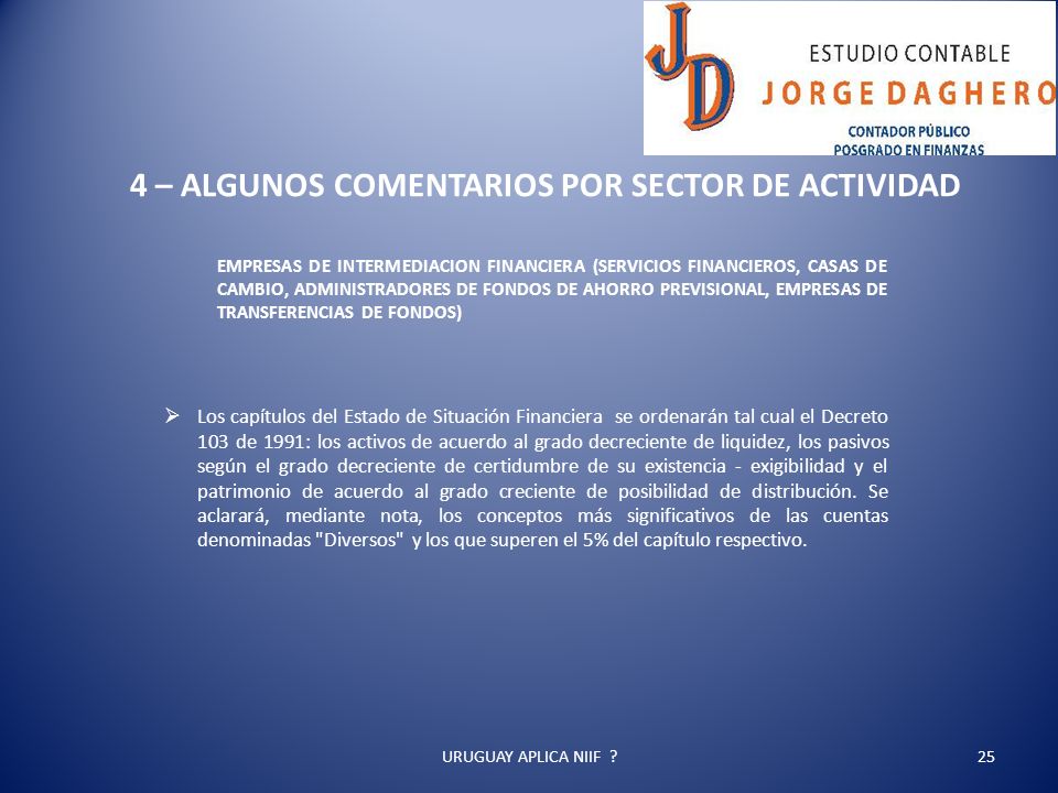 4 – ALGUNOS COMENTARIOS POR SECTOR DE ACTIVIDAD