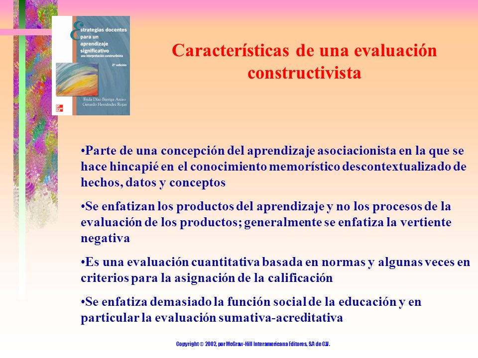 Características de una evaluación constructivista