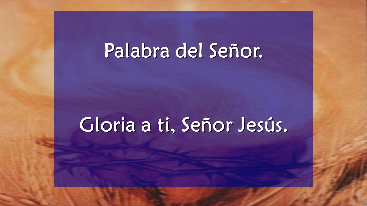 Palabra del Señor. Gloria a ti, Señor Jesús.