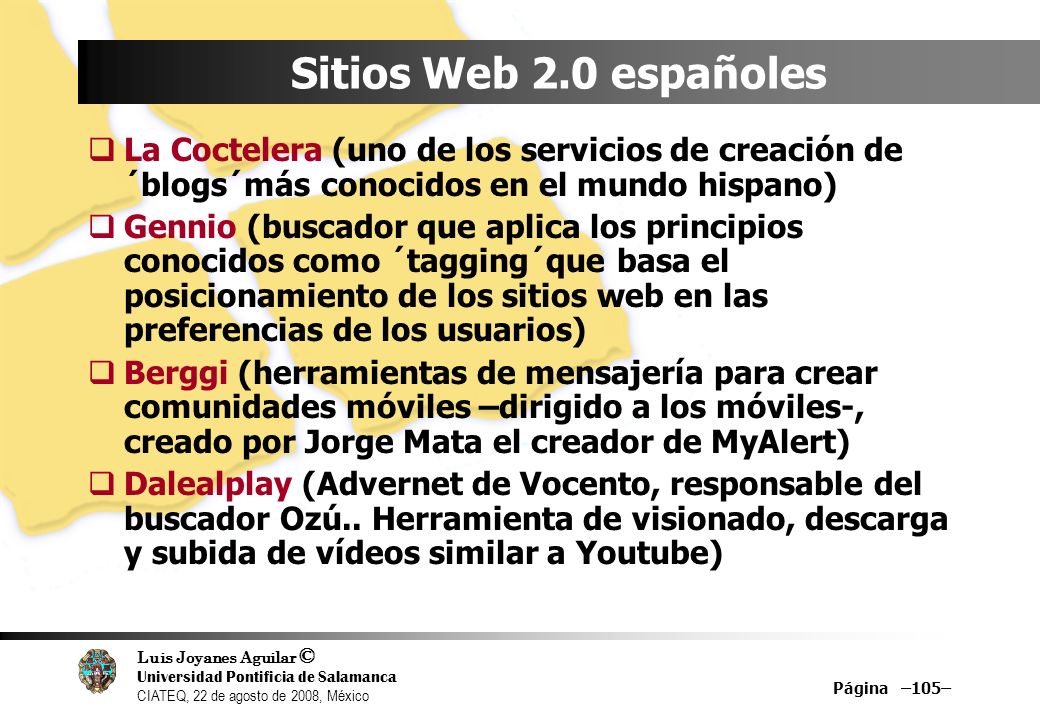 Sitios Web 2.0 españoles La Coctelera (uno de los servicios de creación de ´blogs´más conocidos en el mundo hispano)