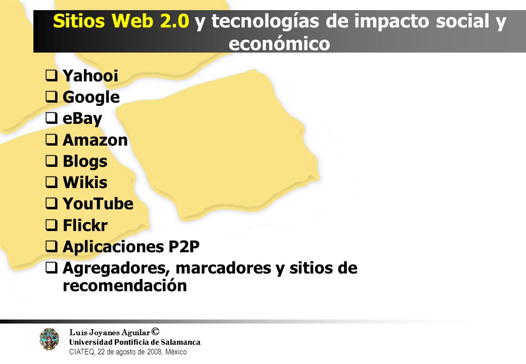 Sitios Web 2.0 y tecnologías de impacto social y económico