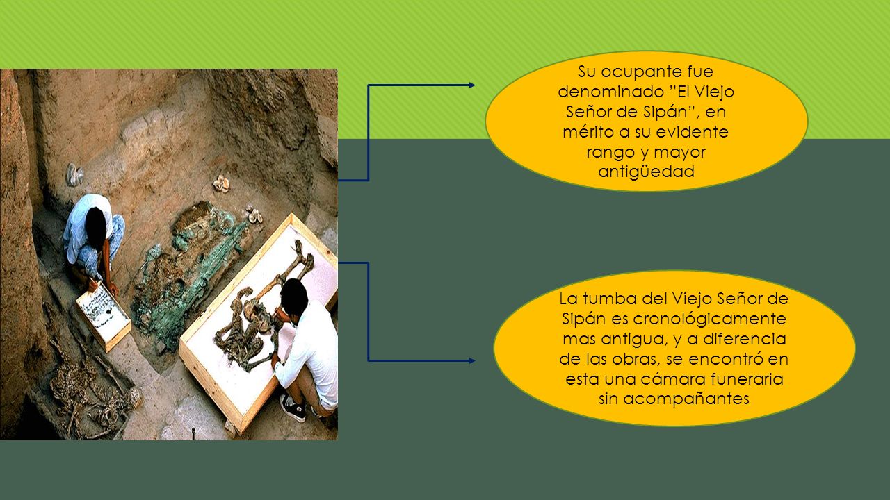 Su ocupante fue denominado El Viejo Señor de Sipán , en mérito a su evidente rango y mayor antigüedad