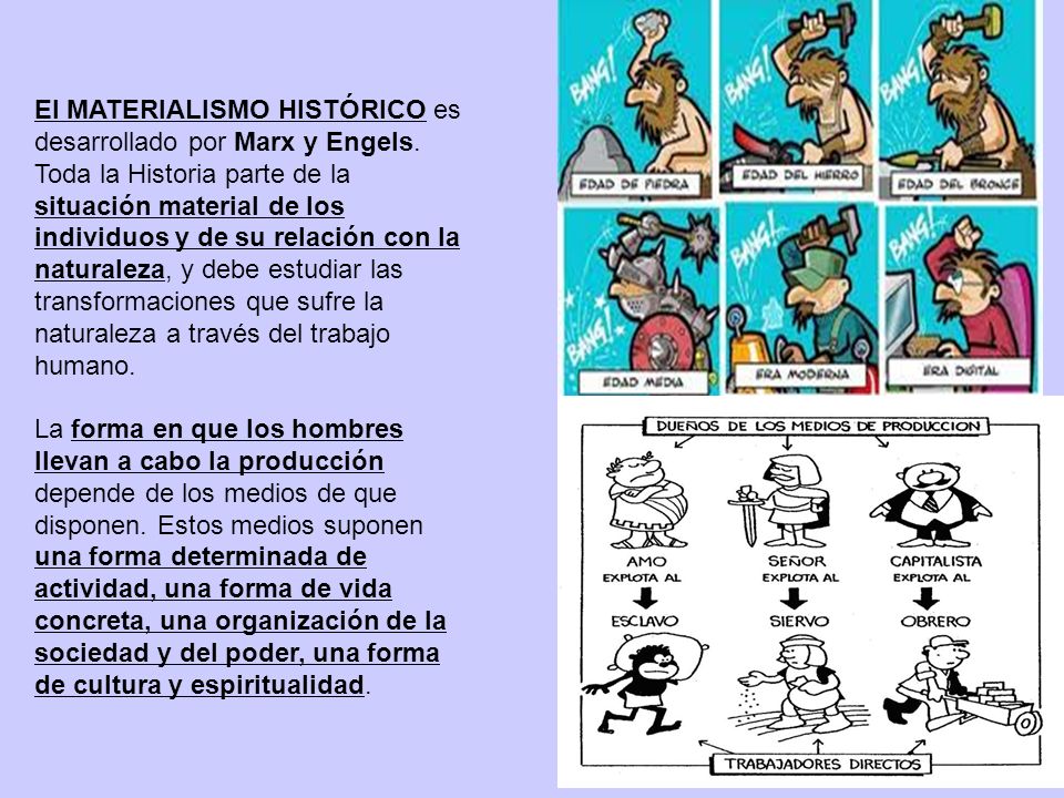 El MATERIALISMO HISTÓRICO es desarrollado por Marx y Engels