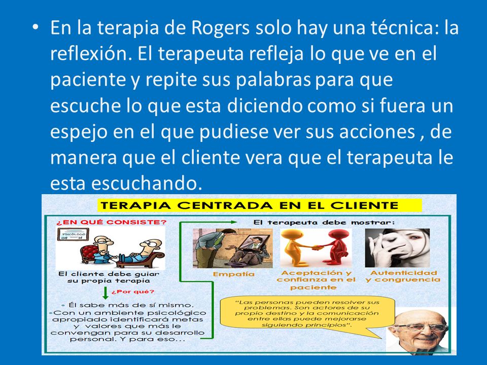 En la terapia de Rogers solo hay una técnica: la reflexión