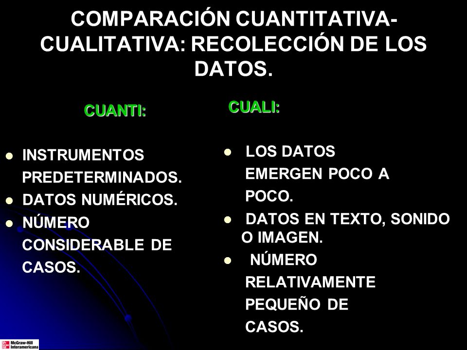COMPARACIÓN CUANTITATIVA-CUALITATIVA: RECOLECCIÓN DE LOS DATOS.