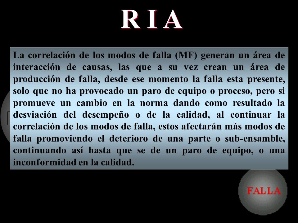 ÁREA DE PRODUCCIÓN DE FALLAS ÁREA DE INTERACCIÓN DE CAUSAS
