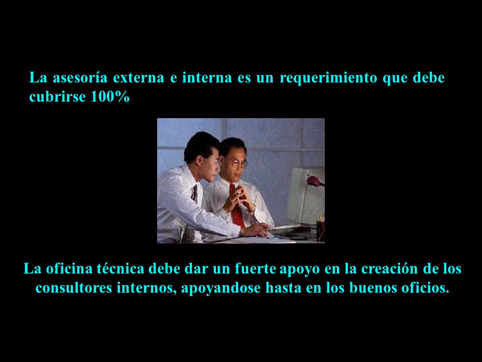 La asesoría externa e interna es un requerimiento que debe cubrirse 100%