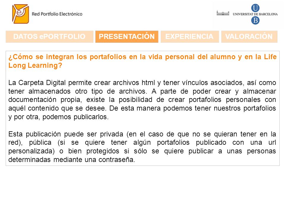 ¿Cómo se integran los portafolios en la vida personal del alumno y en la Life Long Learning